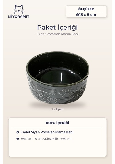 Mama Kabı Porselen-siyah