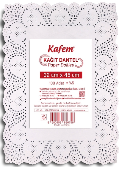 Kafem Dantel Kağıt 32 x 45 cm 100 Lü x 5 Paket