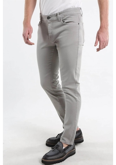 Digital Jeans Dar Kesim Erkek Likralı Açık Gri Kot Pantolo Açık Gri