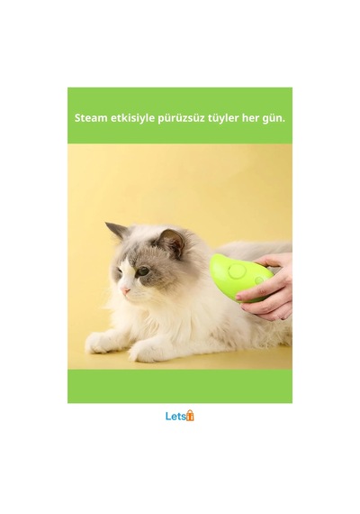 Buharlı Kedi Tarağı Masaj Fonksiyonlu Tüy Bakım Aksesuarı