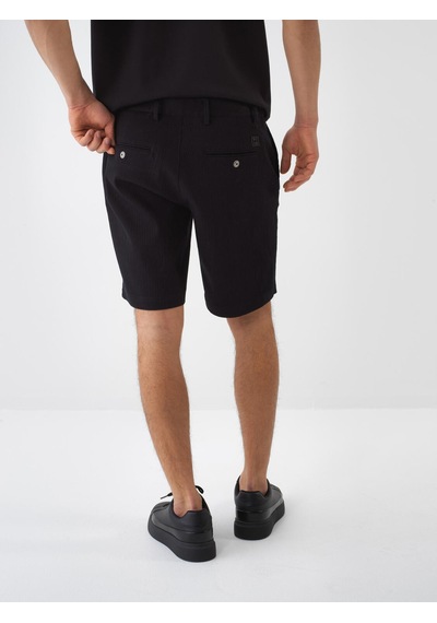Xint Siyah Pamuk Dokulu Slim Fit Şort 180276