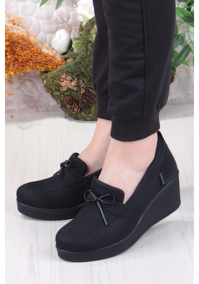 Fort King Jennifer Rahat Hafif Anatomic Insole Taban Dolgu Topuk Kadın Ayakkabı Siyah