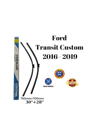 Ford Transit Custom 2016 2017 2018 2019 Uyumlu Ön Cam Muz Tipi Silecek Süpürgesi Seti 750/700mm