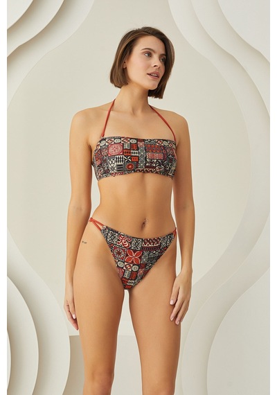 Loya Kadın Renkli Lave Strapless Tek Üst Bikini Çok Renkli