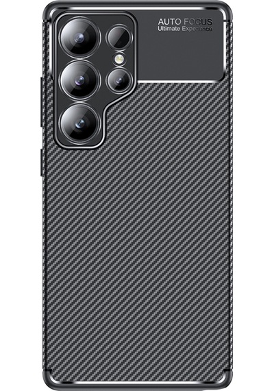 Samsung Uyumlu Galaxy S25 Ultra Kılıf Karbon Görünümlü Silikon Kapak