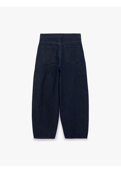 Koton Rahat Kalıp Pamuklu Taş İşlemeli Barrel Denim Pantolon - Barrel Jeans Raw 7wal40224md 63x Koton Rahat Kalıp Pamuklu Taş İşlemeli Barrel Denim Pantolon - Barrel Jeans Raw 7wal40224md 63x