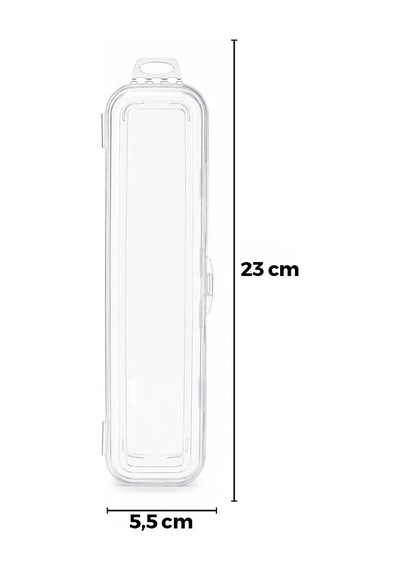 Urve Ur-3579 Şeffaf Plastik Kapaklı Çatal Bıçak Kutusu 23x5.5 Cm- 12'li Paket