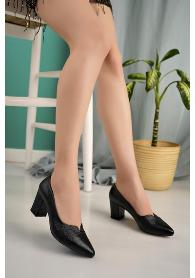 Nesil Shoes Desca 602 Siyah Nova Topuklu Kadın Ayakkabı-siyah Nova Siyah Nova