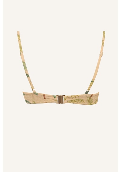 Defacto Regular Fıt Çiçekli Simli Kumaş Bikini Üstü G7029ax26smkh452 Haki-kh452