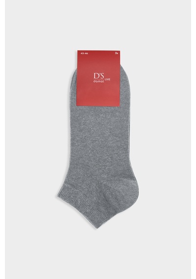 D'S Damat Ds Damat Gri 3'lü Pamuklu Spor Patik Çorap Set 6hc16ortpcst3 301