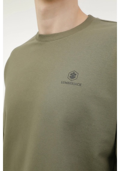 Lumberjack Sweatshirt Erkek Haki Mb Sn75 C Neck Sw 000000000102696690