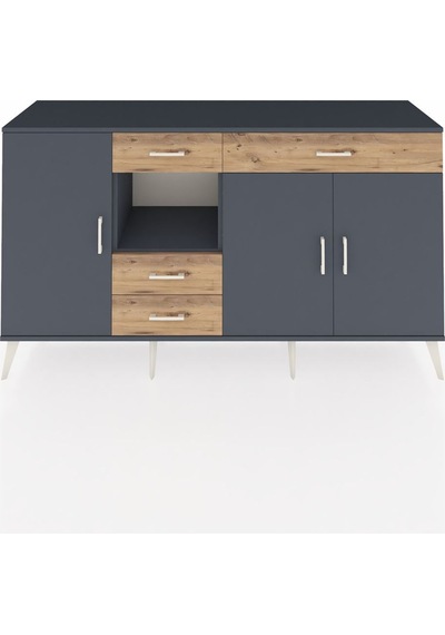Hyperion Konsol 4 Raflı 4 Çekmeceli 3 Kapaklı 176x44x99 Antrasit-antrasit/çam Antrasit - Antrasit Hyperion Konsol 4 Raflı 4 Çekmeceli 3 Kapaklı 176x44x99 Antrasit-antrasit/çam Antrasit - Antrasit