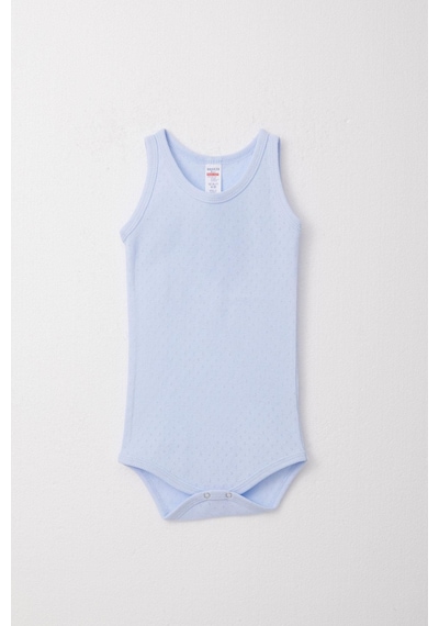Breeze Erkek Bebek Çıtçıtlı Atlet Zıbın Body Jakarlı 9 Ay-3 Yaş, Açık Mavi Açık Mavi