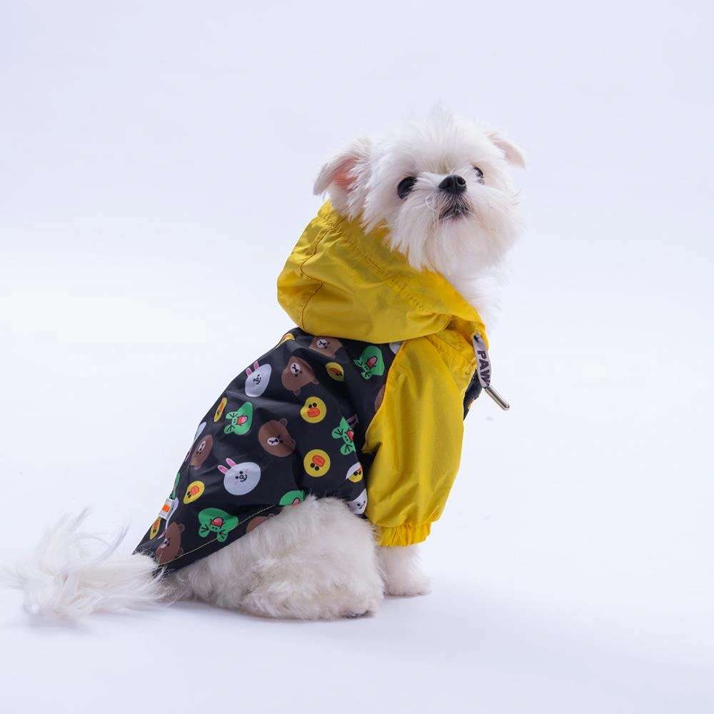 Osaka Smile Sarı Emoji Desenli Köpek Mont Köpek Yağmurluk Köpek Kıyafeti Köpek Elbisesi
