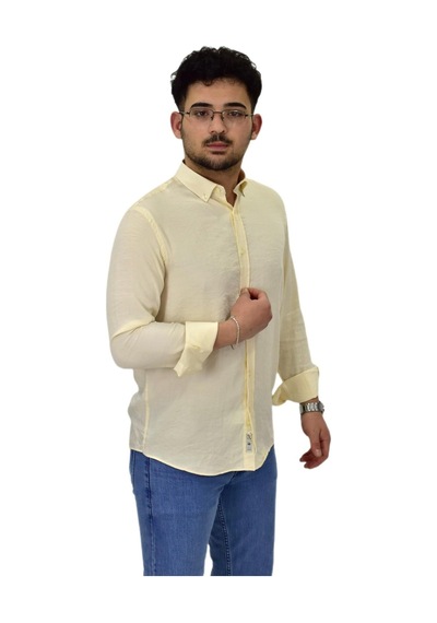 Erkek Spor Silim Fit Uzun Kol Gömlek G5033 Bgl-st04492 Krem