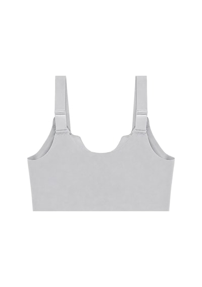 Cottonill Seamless Bra - Larevia Gri Lazer Kesim Önden Düğmeli Tül Detaylı Kadın Sütyen