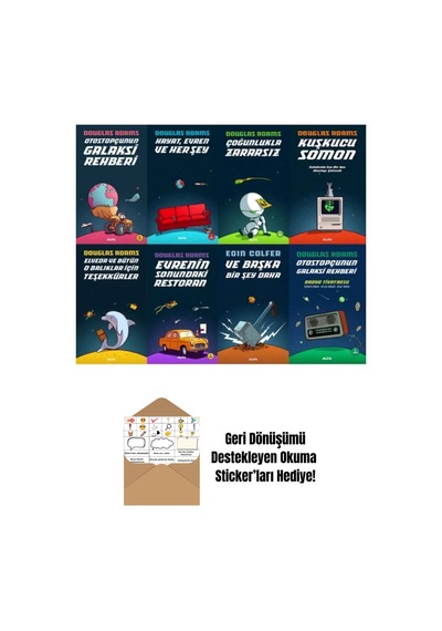 Otostopçunun Galaksi Rehberi 8 Kitap Set + Okuma Sticker'ları