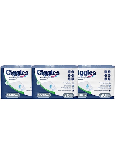 Giggles 90x180 Yatak Koruyucu Örtü 3 x 30 Adet