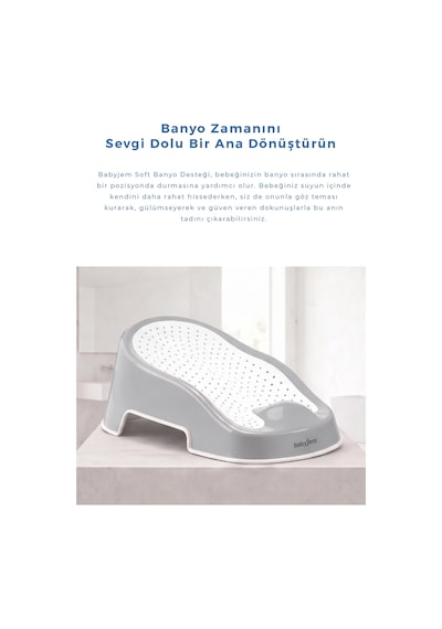 Babyjem Soft Banyo Desteği Bebek Yıkama Yardmcısı Soft Gri