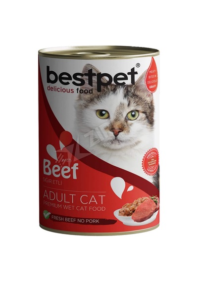 5 Adet Bestpet Sığır Etli Yetişkin Kedi Konservesi 400 Gr