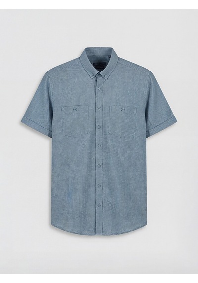 Lcwaıkıkı Classic Lacivert Regular Fit Erkek Keten Görünümlü Gömlek