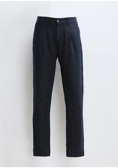 Ramsey Lacivert Düz Dokuma Jogging Fit Casual %100 Keten Pantolon