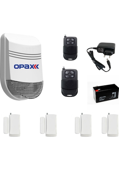 Opax Kablosuz Alarm 4 Kontaklı  Paketi