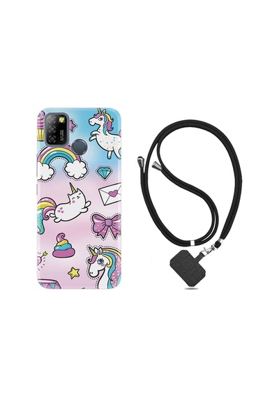 Infinix Smart 5 Kılıf Boyun Askılı Unicorn Mektup 1800