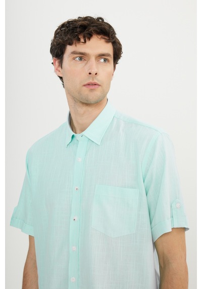 AC&Co / Altınyıldız Classics Erkek Mınt Comfort Fit Düğmeli Yaka %100 Pamuk Flamlı Kısa Kollu Casual Gömlek 4A2022200132MINL Mint AC&Co / Altınyıldız Classics Erkek Mınt Comfort Fit Düğmeli Yaka %100 Pamuk Flamlı Kısa Kollu Casual Gömlek 4A2022200132MINL Mint