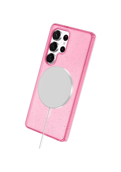 Joko - 542 - Samsung Galaxy Uyumlu S25 Ultra Star Magsafe Kapak - Glblseme - - Pembe