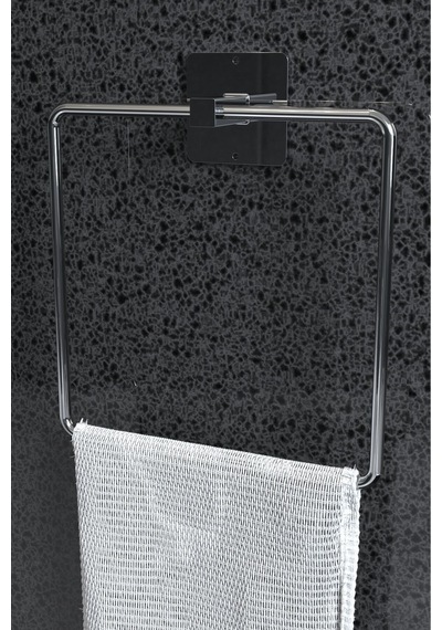 Karteya Kare Yapışkanlı Gümüş Kare Havluluk Banyo Havlu Kare Pratik Askılık Gümüş
