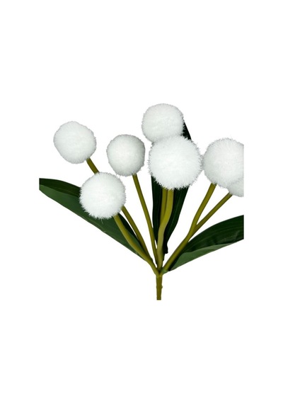Yapay Çiçek Beyaz Pompon Çiçeği Dekoratif Yapay Çiçek 30 20cm
