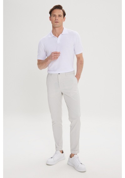 AC&Co / Altınyıldız Classics Erkek Tas Slim Fit Dar Kesim Beli Lastikli Yan Cep Rahat Pantolon Tas Taş