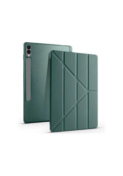 Samsung Galaxy Uyumlu Tab S10+ Plus 12.4" Kalem Bölmeli Uyku Modlu Arkası Silikon Kapak Kılıf Kılıf