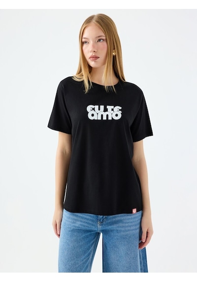 LOFT Regular Fit Kadın Tshirt K.kol Lf2039132 Q1.v1 Siyah