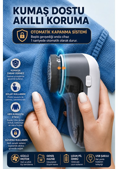 Şarjlı Tüy Toplama Makinesi 1200mah Usb Şarjlı Kumaş Tiftik Temizleyici Kazak Koltuk Battaniye İçin Gri