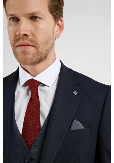 İmza Lacivert Mono Yaka Kazayağı Desen Yelekli 6 Drop Slim Fit Takım Elbise 1001255175 Lacivert İmza Lacivert Mono Yaka Kazayağı Desen Yelekli 6 Drop Slim Fit Takım Elbise 1001255175 Lacivert