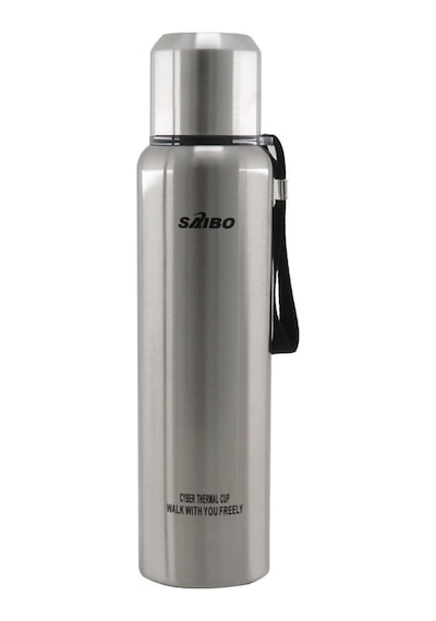 Saibo Çift Katmanlı Vakumlu Çelik Termos 1 Litre 1 Litre-Gri