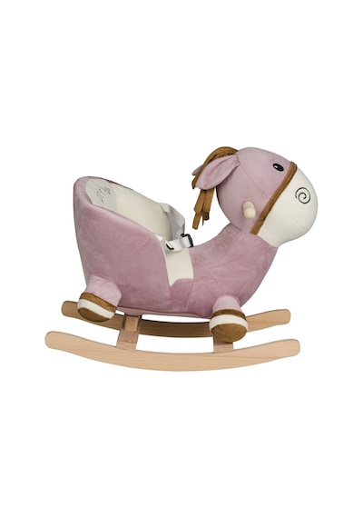 Vavbaby Sallanan At Ahşap Peluş Yumuşak - Eşek Pembe