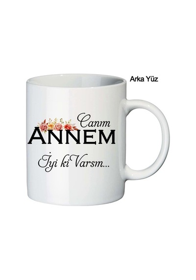 Anneler Günü Hediyesi Canım Annem Kalpli Fotoğraflı Kupa Bardak