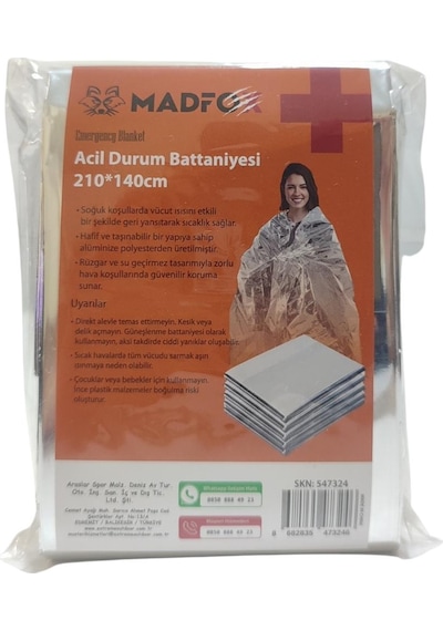 Madfox Emergency Blanket Acil Durum Battaniyesi 210 140cm