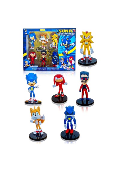 Sonic 6lı Figür Set Mavi Kirpi Sonik Ve Arkadaşları Tails Knuckles