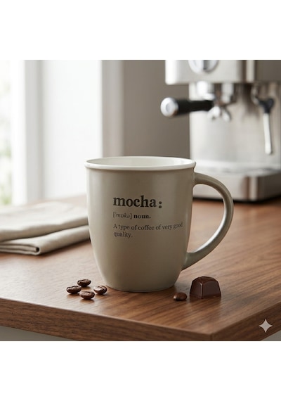 Mien Lory Motto Porselen Kupa 370 Cc - Modern Tasarım Kahve Ve Nescafe Kupası Renkli