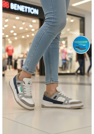 United Colors Of Benetton Beyaz Bağcıklı Memory Foam Unisex Spor Ayakkabı Bnı-11130 G