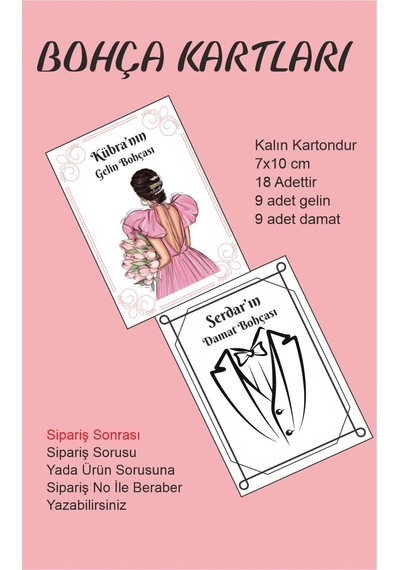 Gelin Damat Bohçası Kartları, Gelin Çeyiz Bohça Kartı 9 Gelin 9