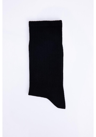 Tudors Unisex Çizgili Kolej Siyah Tenis Çorabı-28757 - Erkek Siyah