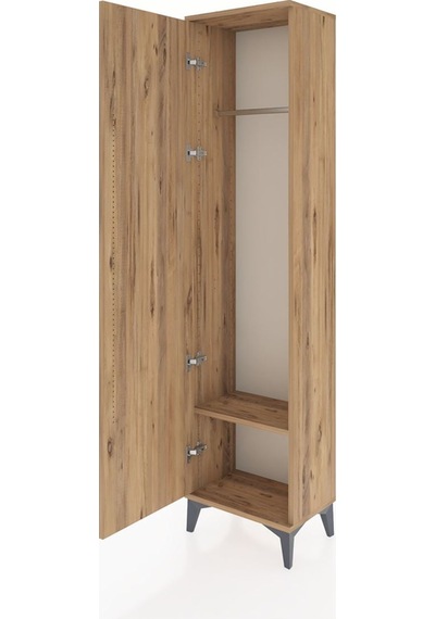 Arges Dolap Tek Raflı Tek Kapaklı Tek Askılı 44x30x182 Çam-çam Çam