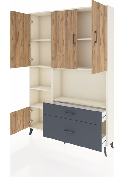 Arges Dolap 7 Raflı 2 Çekmeceli 5 Kapaklı 132x30x195 Aytaşı-çam/antrasit Atlas Çam/antrasıt Arges Dolap 7 Raflı 2 Çekmeceli 5 Kapaklı 132x30x195 Aytaşı-çam/antrasit Atlas Çam/antrasıt