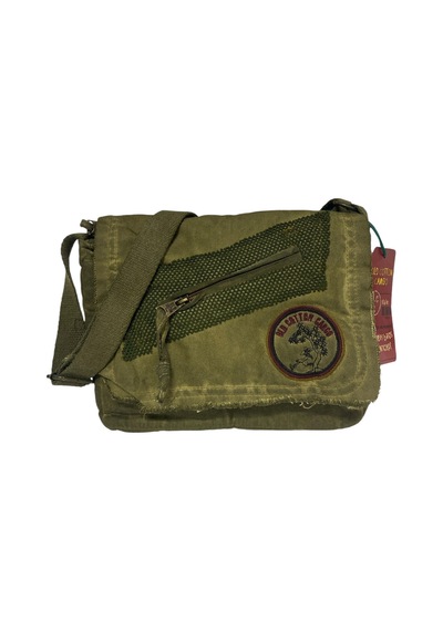 Old Cotton Cargo Vintage Küçük Salaş Unisex Günlük Çapraz Postacı Çantası S Boy 26x20cm Haki