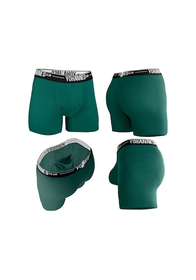 Yohannes Club, Erkek Özel Keseli Pamuklu Boxer, Renk Seçenekli, 3'lü Paket, Bordo,yeşil,mavi Bordo - Mavi - Yeşil